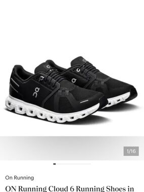 On Running Black and White Cloud Running Sneakers